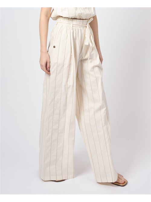 Pantalon palazzo en popeline de coton Manila Grace MANILA GRACE | P209CIMA043